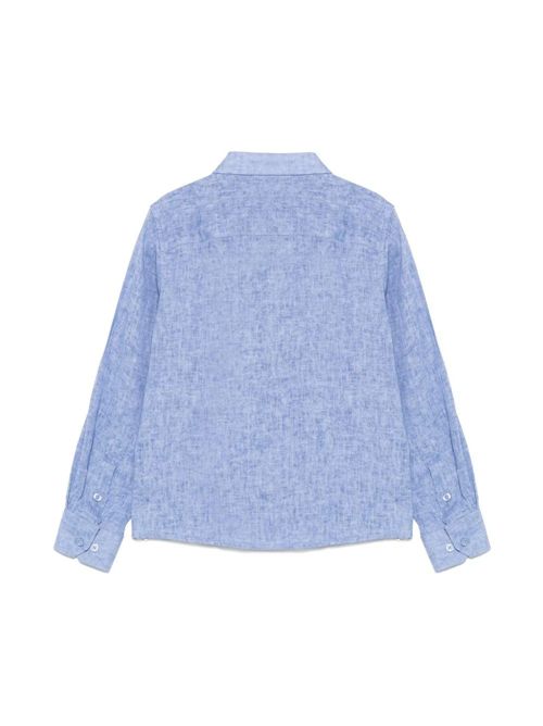 Camicia in misto lino blu TRUSSARDI JEANS | TBP25101CA/HBAZURE_DUST
